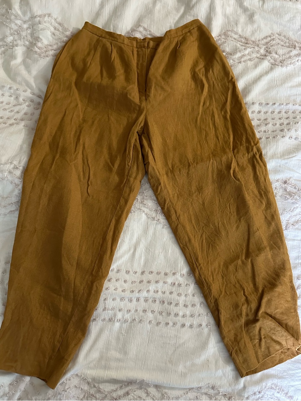 Linen Mustard Green Pants size 16P